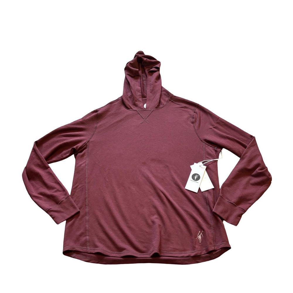 Toes on the Nose Mens Sea Silk Schooner LS Knit Hoodie Maroon MER TK812 Size M